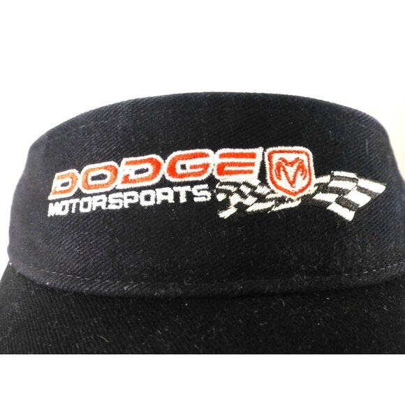 Dodge Motorsports Racing Visor Ram Checkered Flag DP Racing Black Hat Strapback - Picture 2 of 8